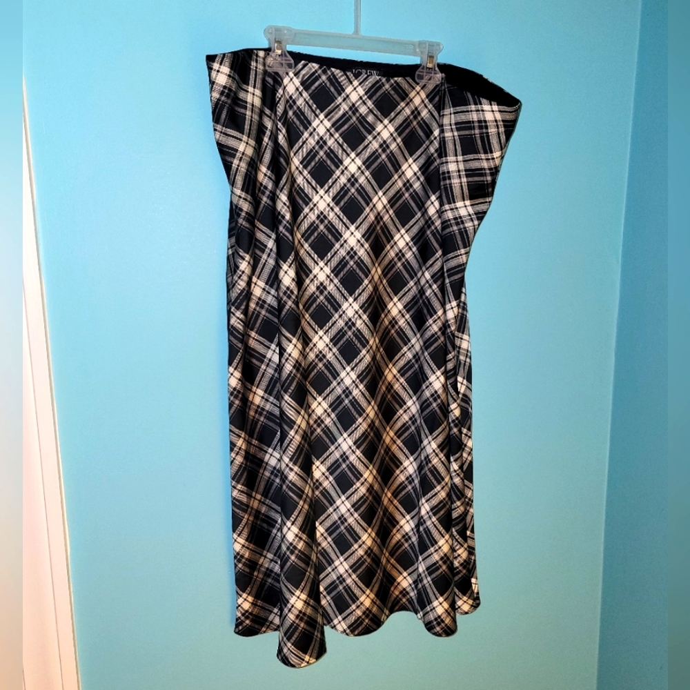 NWT J. Crew Gwyneth Slip Skirt Black Ivory Berkshire sz. XXL